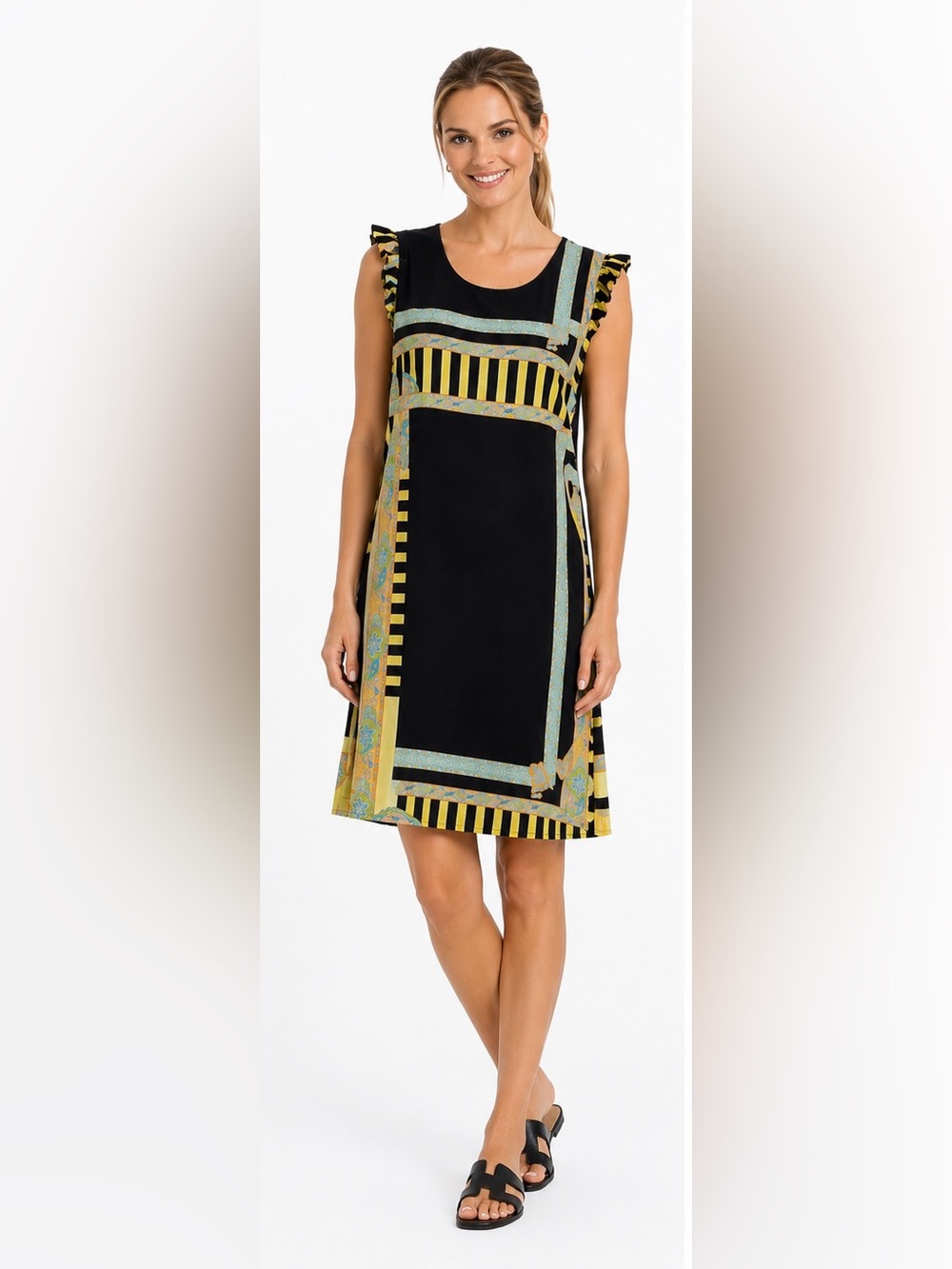 Uncle Frank multicolor print lightweight shift dress NWT Size L